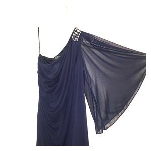 Navy Off The Shoulder Night Gown